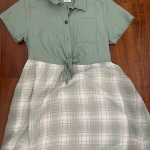 Wonder Nation Green Plaid Casual Dress